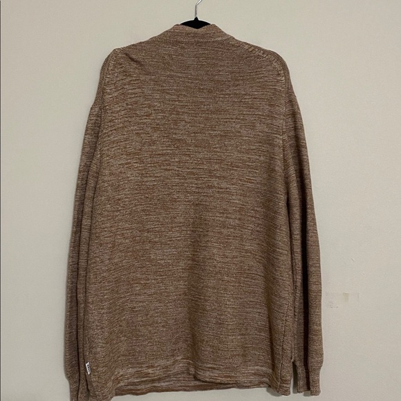 Rowm Men's Brown Sweater pullover Half-Zip XL  mock neck soft casual office cozy - Picture 4 of 9